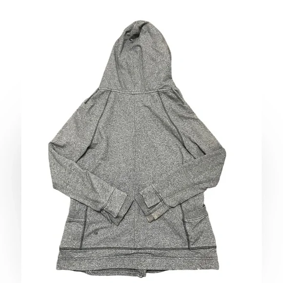 Lululemon Women’s Size 4 Hoodie Snap Close Yoga Jacket Oversized Hood Gray FLAWS - Picture 10 of 15